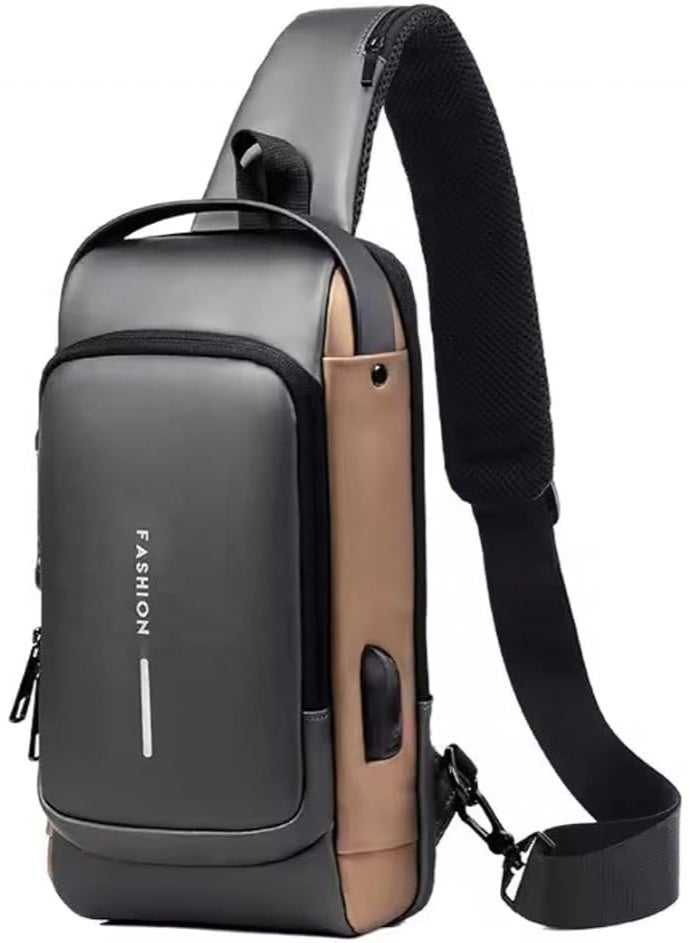 Anti-theft crossbody bag, waterproof everyday chest backpack with USB charging, men's and women's backpack - Image 3